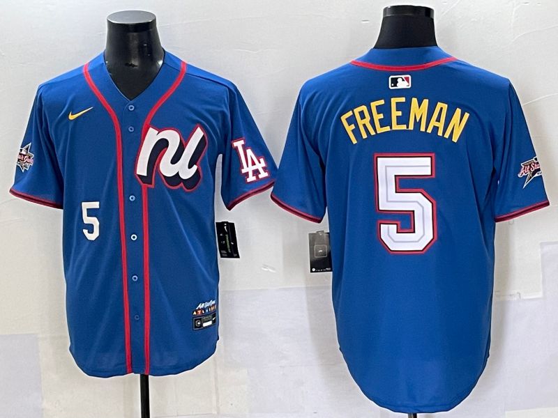 Men 2025 Los Angeles Dodgers #5 Freeman Blue All star Nike MLB Jersey style 4->los angeles dodgers->MLB Jersey